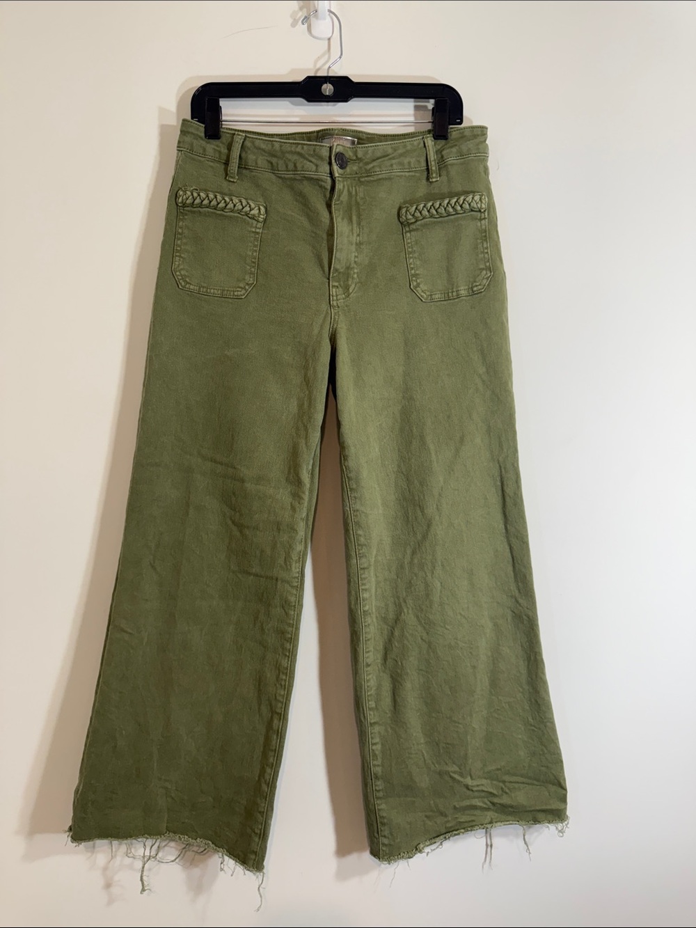KUT From the Cloth Meg High Rise Wide Leg-Olive 8 - Picture 5 of 11